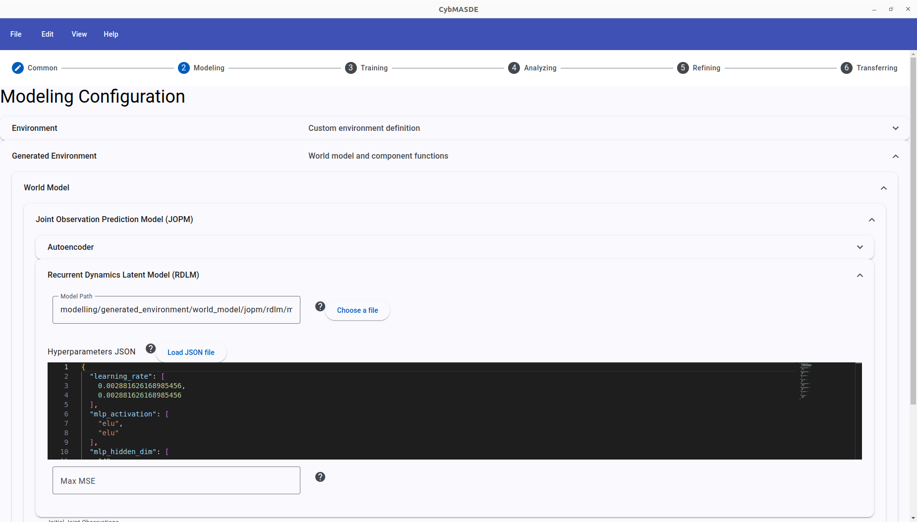 Modeling Configuration