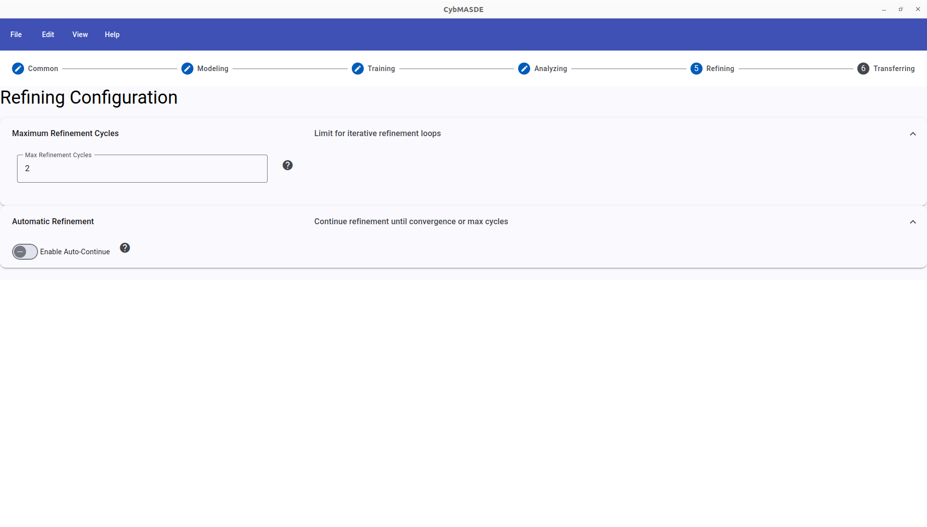 Refining Configuration