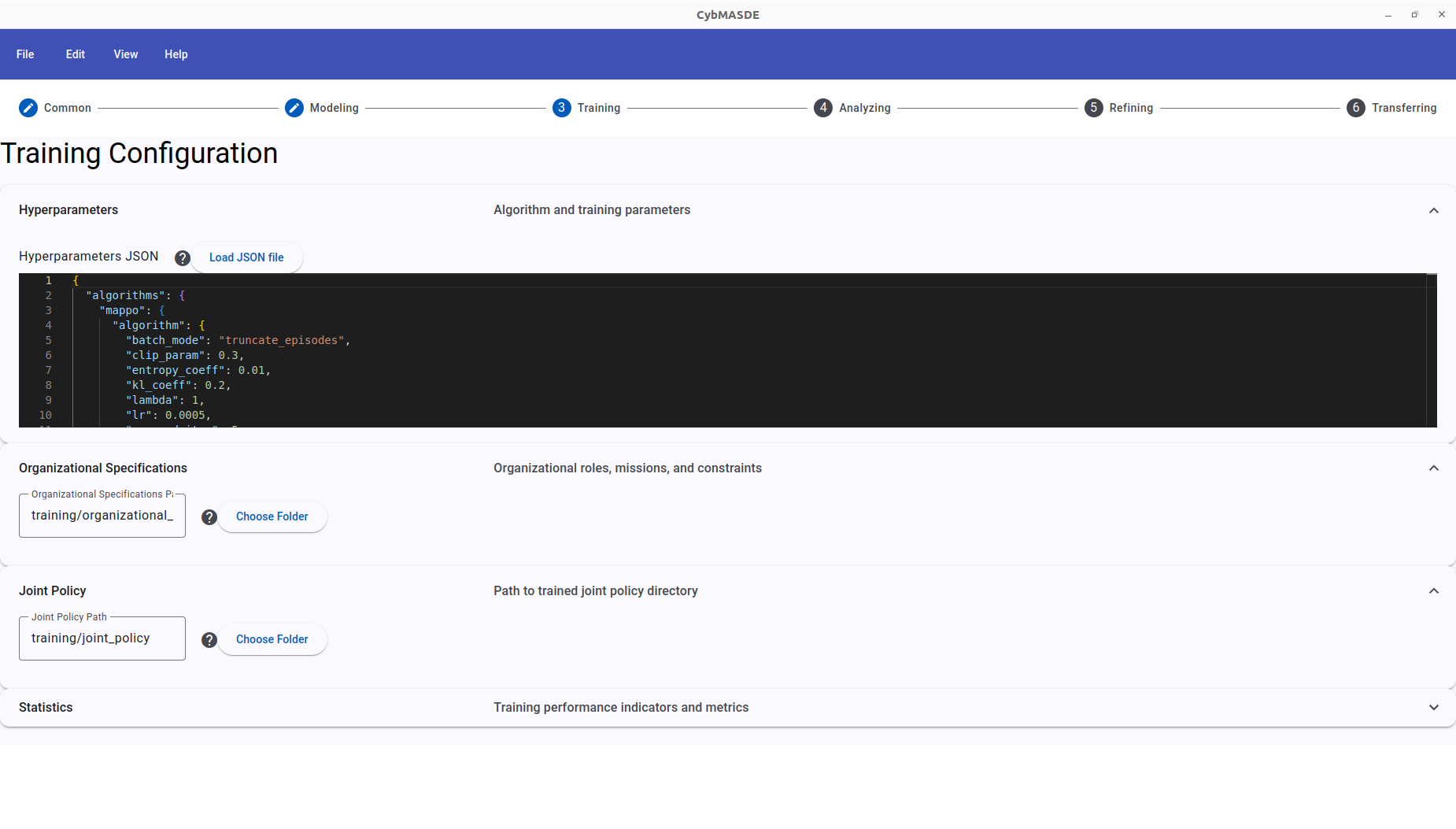Training Configuration